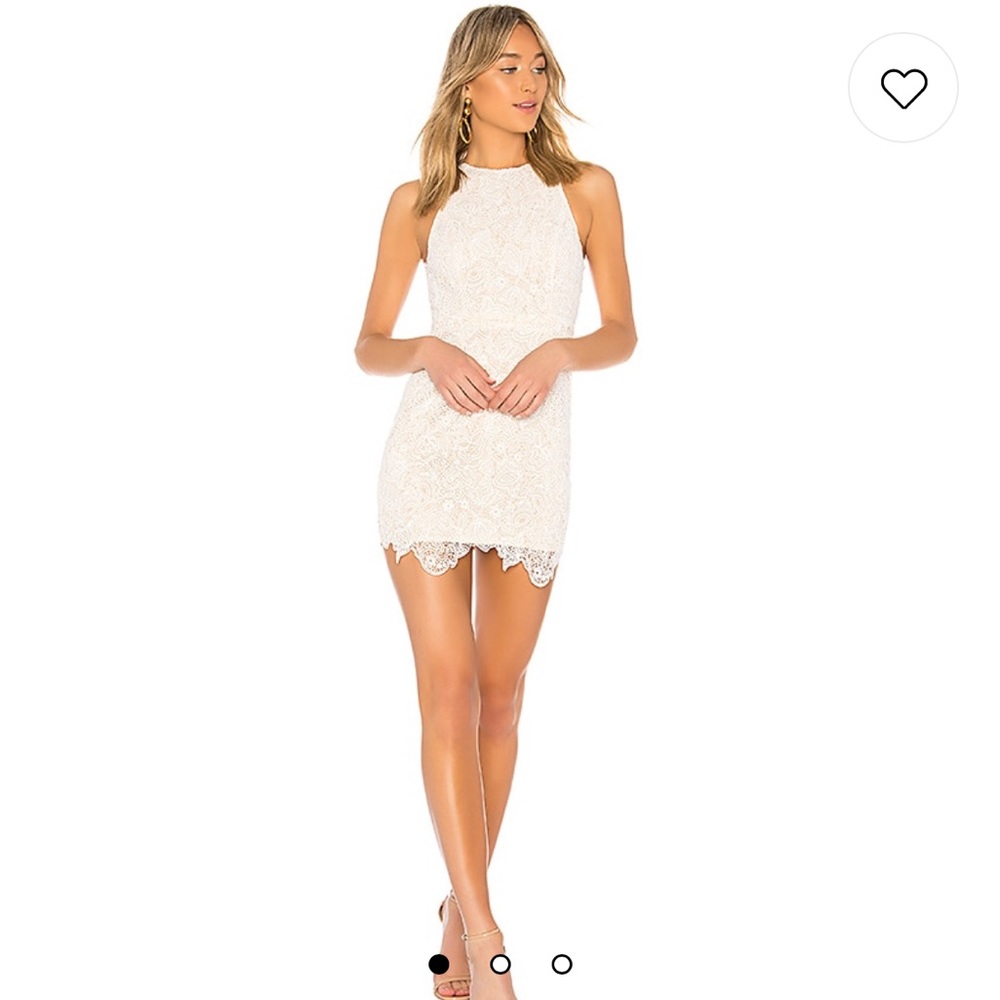 Patty High Neck Crochet Dress, Ivory, Size Small